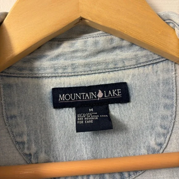 Mountain Lake Denim Blue Button Down Shirt - Picture 2 of 4